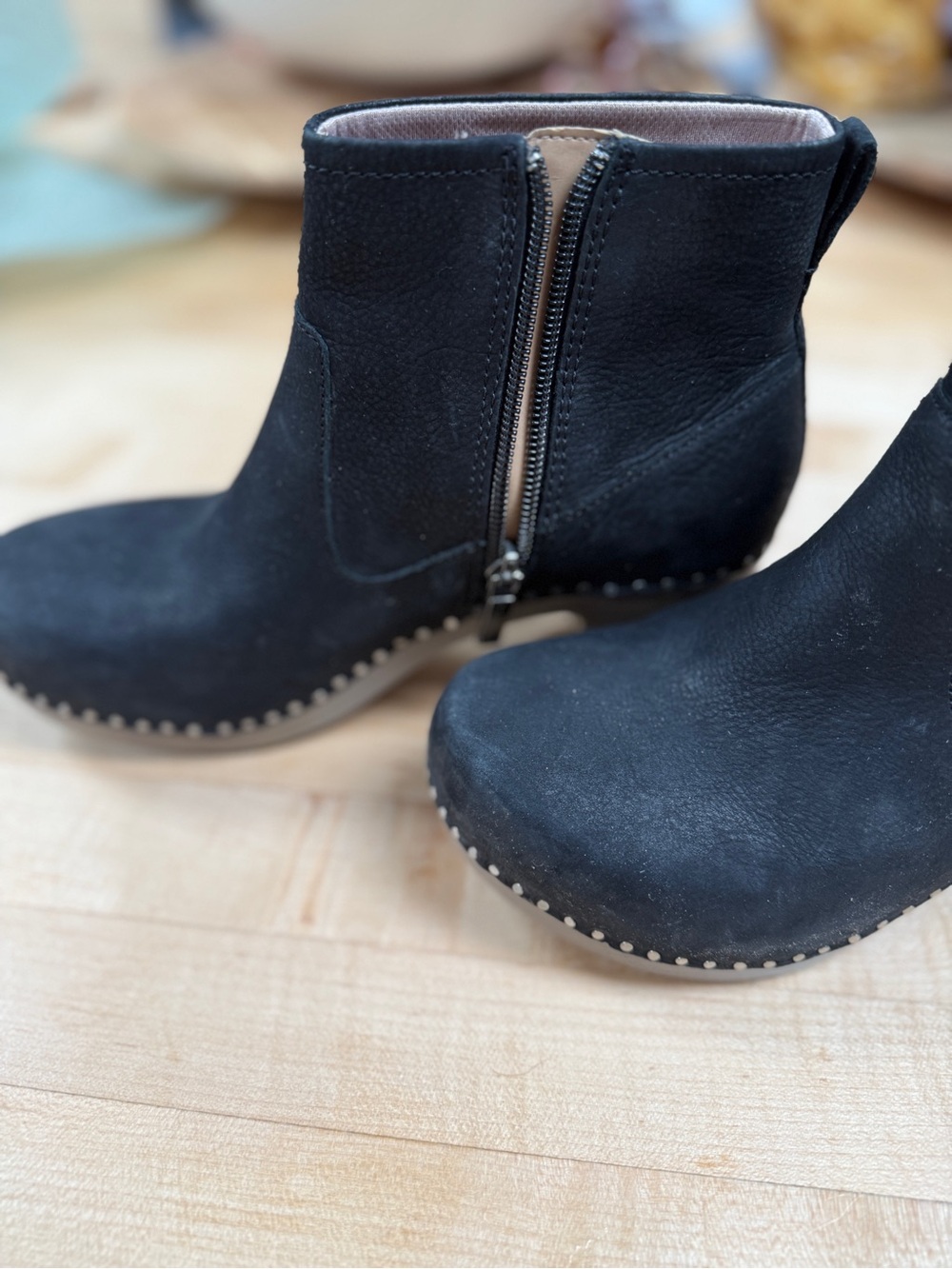 Dansko Black Leather Stud-Trim Ankle Booties - Picture 4 of 6